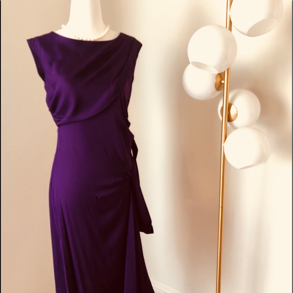 DIANE VON FURSTENBERG Purple Silk KneeLength Dress